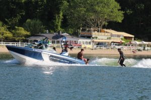 Wakesurfing in the Hamptons at Sunset Beach Shelter Island with Peconic Water Sports